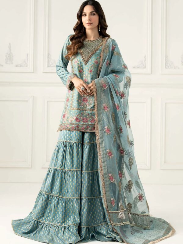 3 Piece Embroidered Silk Jacquard Suit | SF-EF25-31