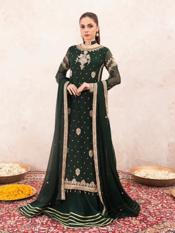 Mayal - Luxury chiffon 3pc embroidered suit- Festive/Party Wear