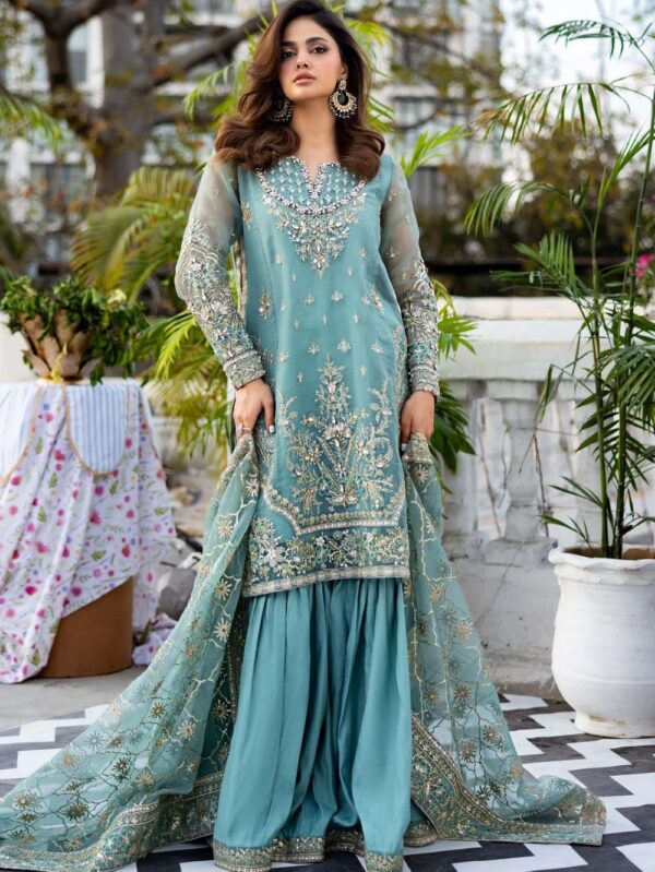 3 Piece Embroidered Organza Suit | SF-EF25-53