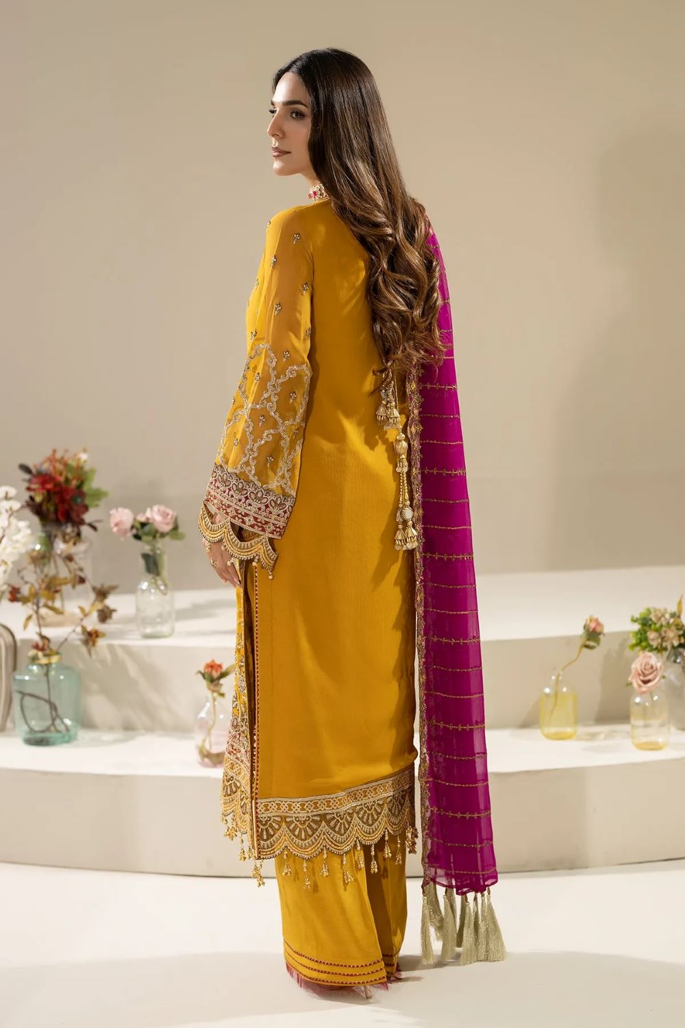 Imrozia | 3 Piece Embroidered Chiffon Suit | M-86 ZOHAL| Ready to wear - Image 3