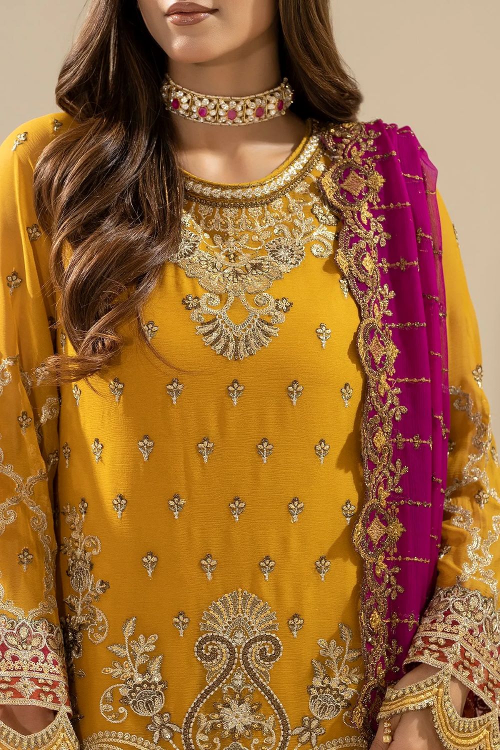 Imrozia | 3 Piece Embroidered Chiffon Suit | M-86 ZOHAL| Ready to wear - Image 4