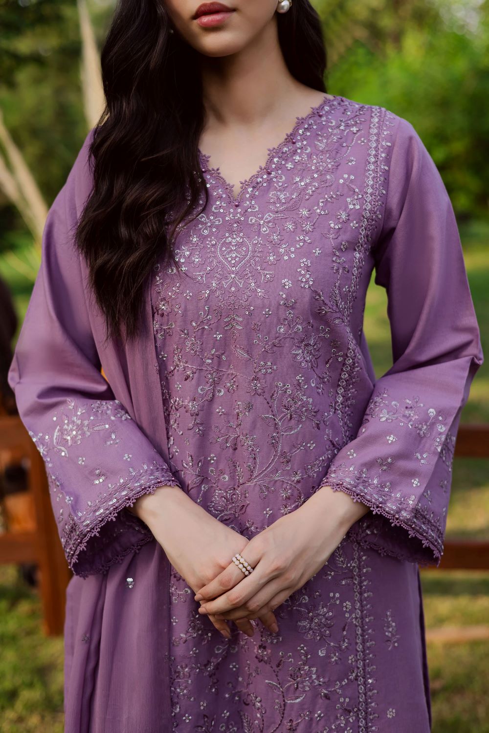 Batik | Raeven 3Pc - Embroidered Khaddar Dress | Ready to wear - Image 2