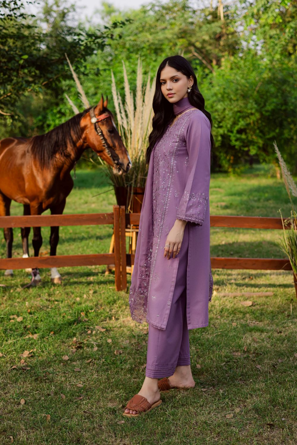 Batik | Raeven 3Pc - Embroidered Khaddar Dress | Ready to wear - Image 4