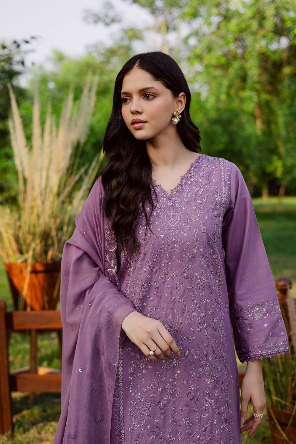 Batik | Raeven 3Pc - Embroidered Khaddar Dress | Ready to wear - Image 6