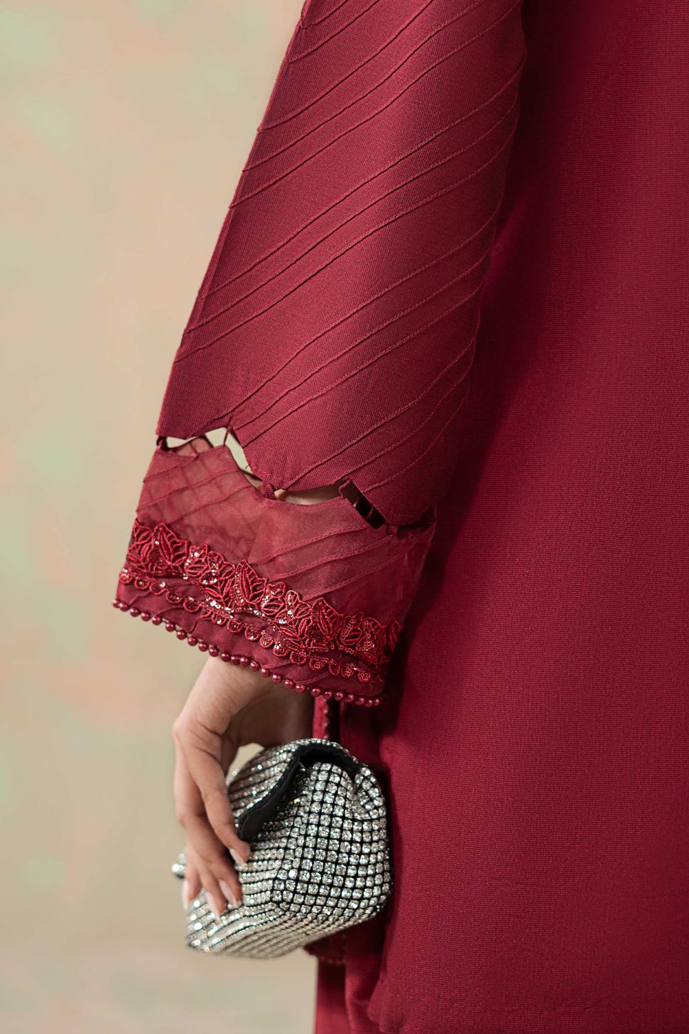 Maria.B | 3 Piece Embroidered Silk Net Suit | SF-W25-15 | Ready to wear - Image 5