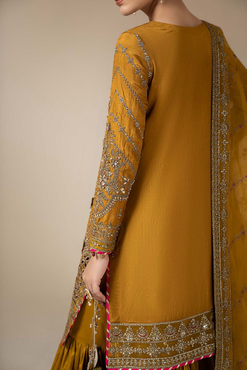 Maria.B | 3 Piece Embroidered Raw Silk Suit | SF-W25-30 | Ready to wear - Image 6