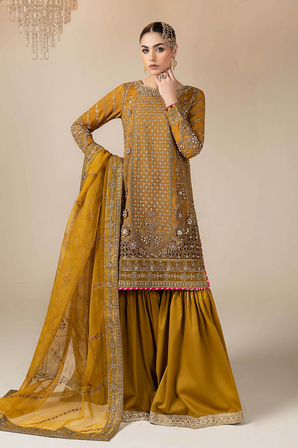 Maria.B | 3 Piece Embroidered Raw Silk Suit | SF-W25-30 | Ready to wear -  Abira Collection