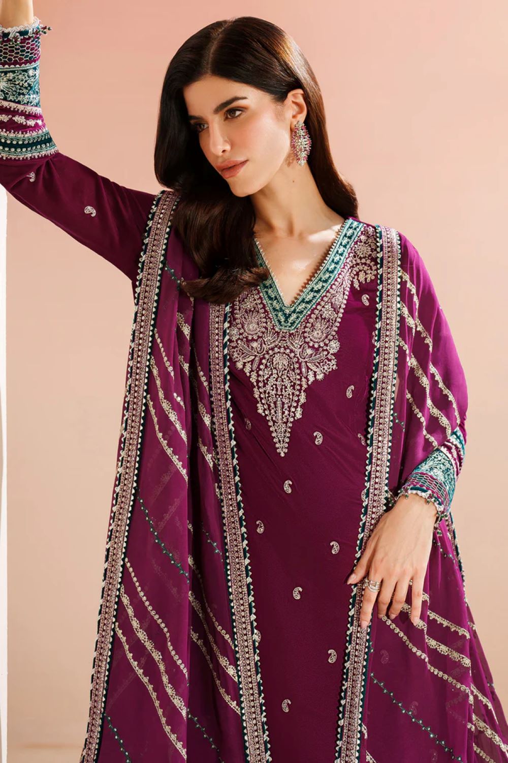 Jazmin | Embroidered Velvet Formal VVF D-6 | Ready To Wear - Image 8