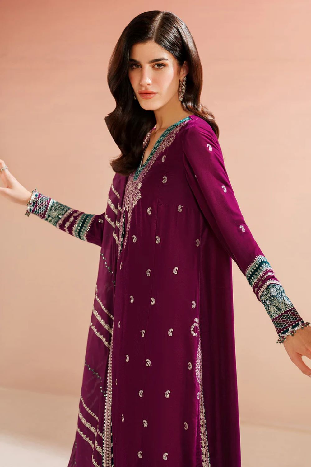 Jazmin | Embroidered Velvet Formal VVF D-6 | Ready To Wear - Image 10