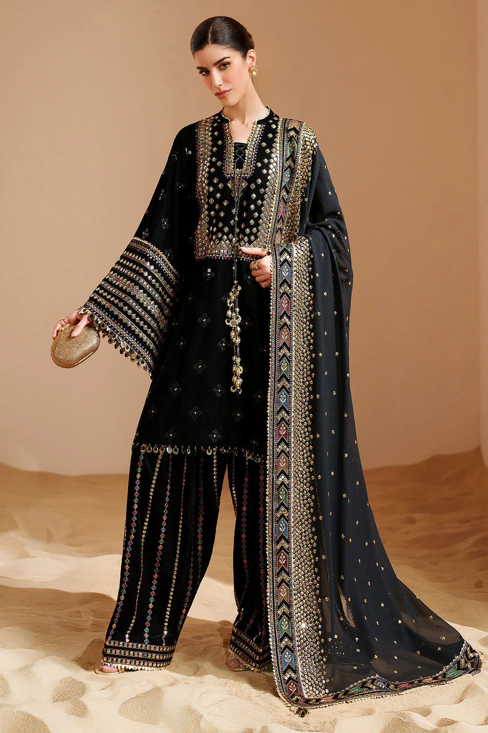 Jazmin | Embroidered Velvet Formal VVF D-5 | Ready To Wear - Image 4