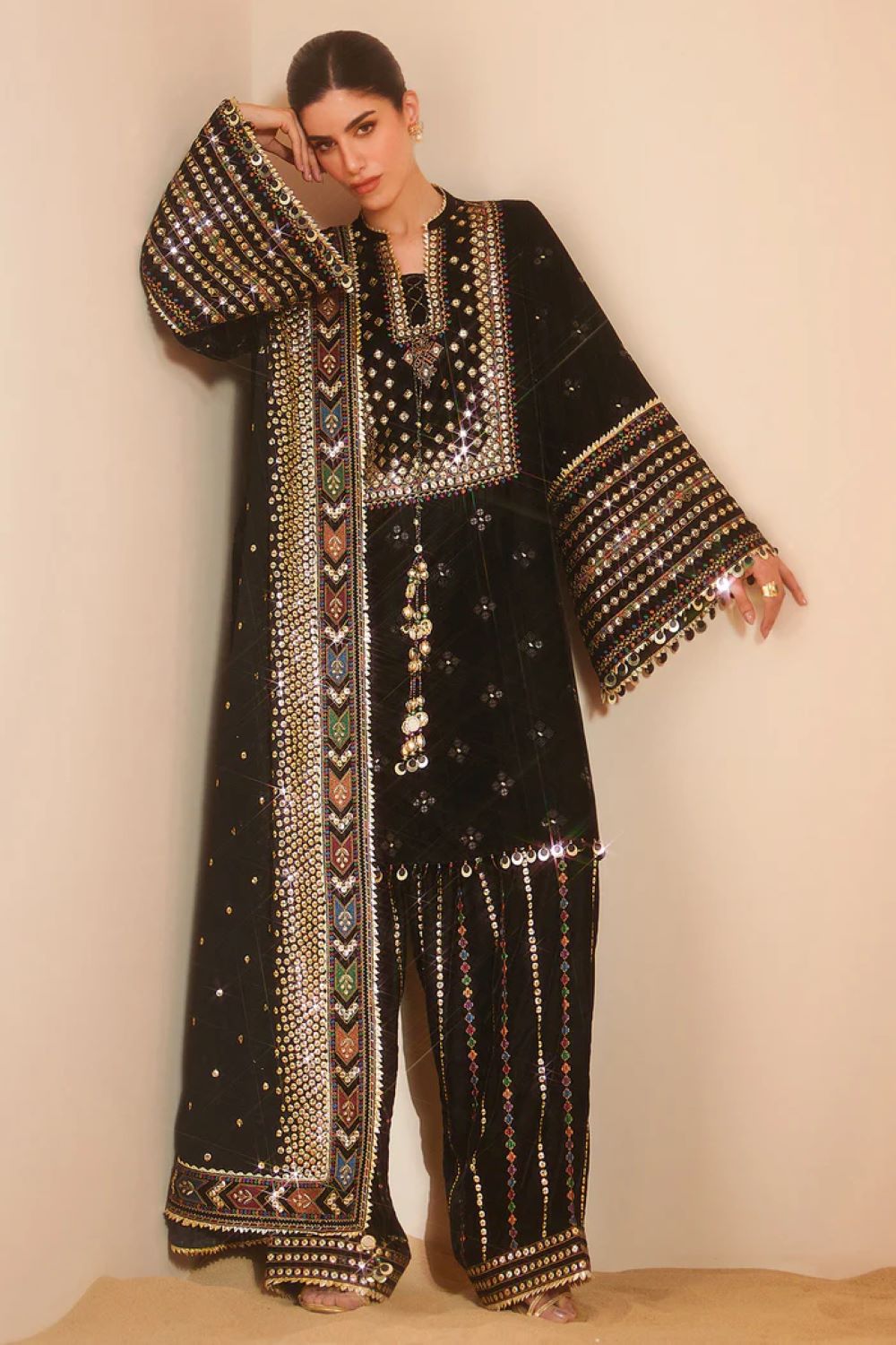 Jazmin | Embroidered Velvet Formal VVF D-5 | Ready To Wear - Image 9
