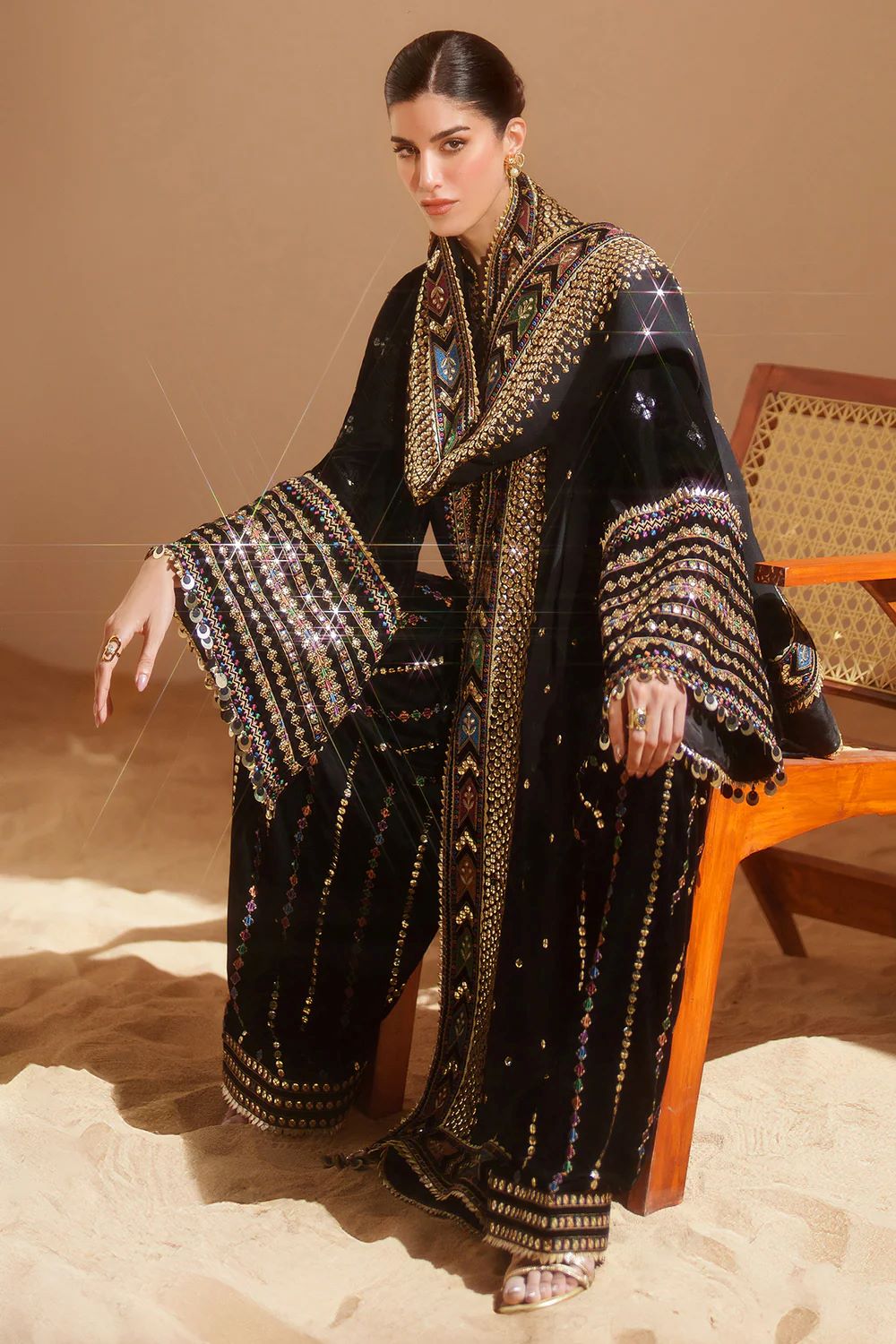 Jazmin | Embroidered Velvet Formal VVF D-5 | Ready To Wear - Image 10