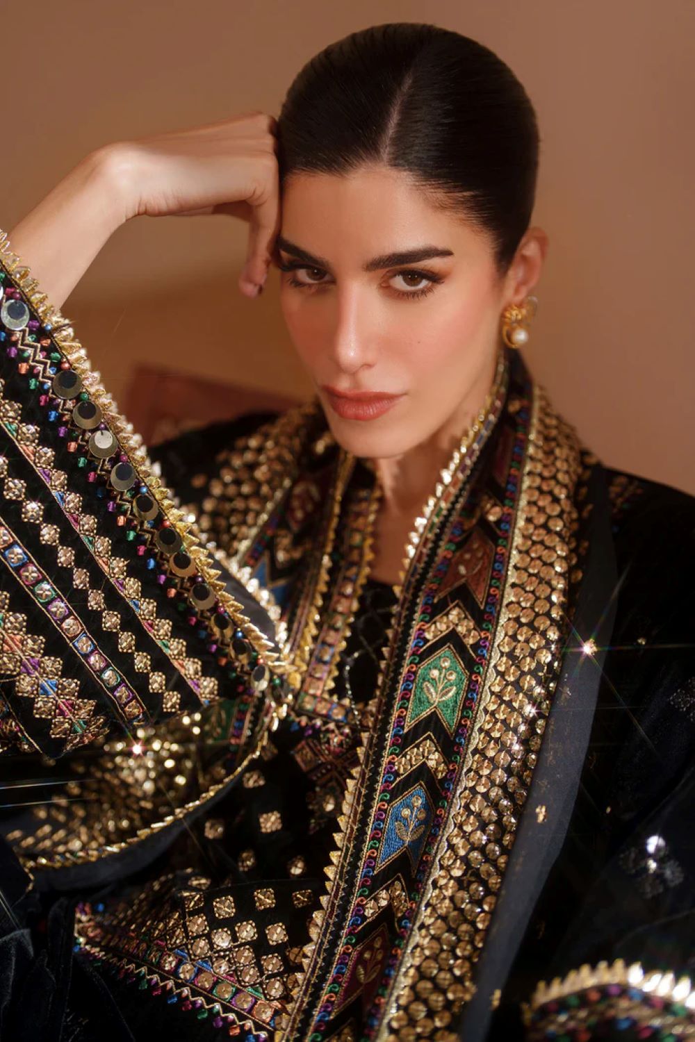 Jazmin | Embroidered Velvet Formal VVF D-5 | Ready To Wear - Image 12