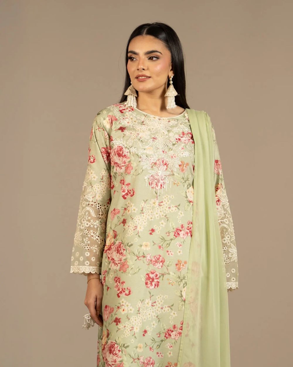 ShaPosh | Imported Silk 3PC | 2301-AF-SLK-PST | Ready to wear - Image 3