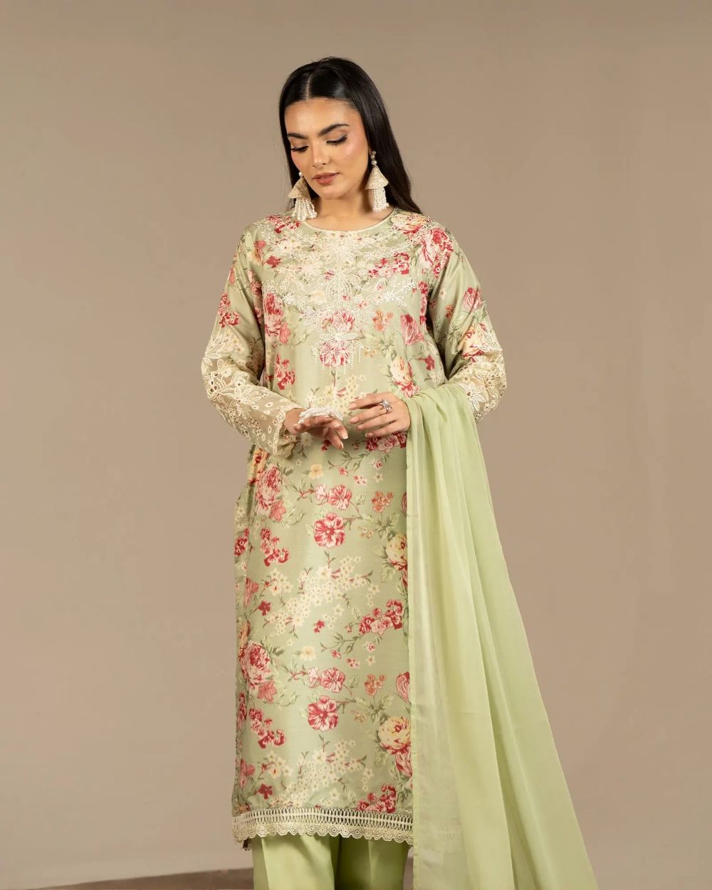 ShaPosh | Imported Silk 3PC | 2301-AF-SLK-PST | Ready to wear - Image 5