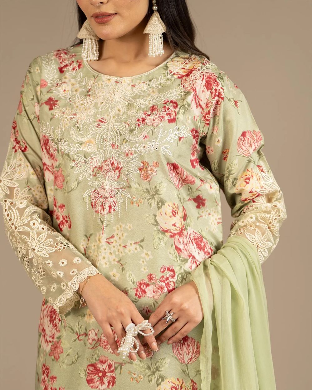 ShaPosh | Imported Silk 3PC | 2301-AF-SLK-PST | Ready to wear - Image 6
