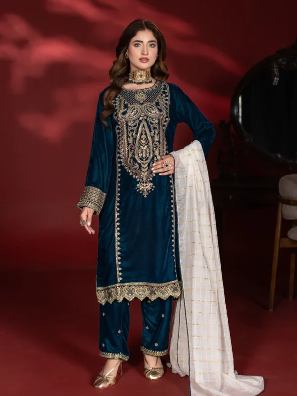 luxury Pakistani embroidered dress CELAVE - WV16