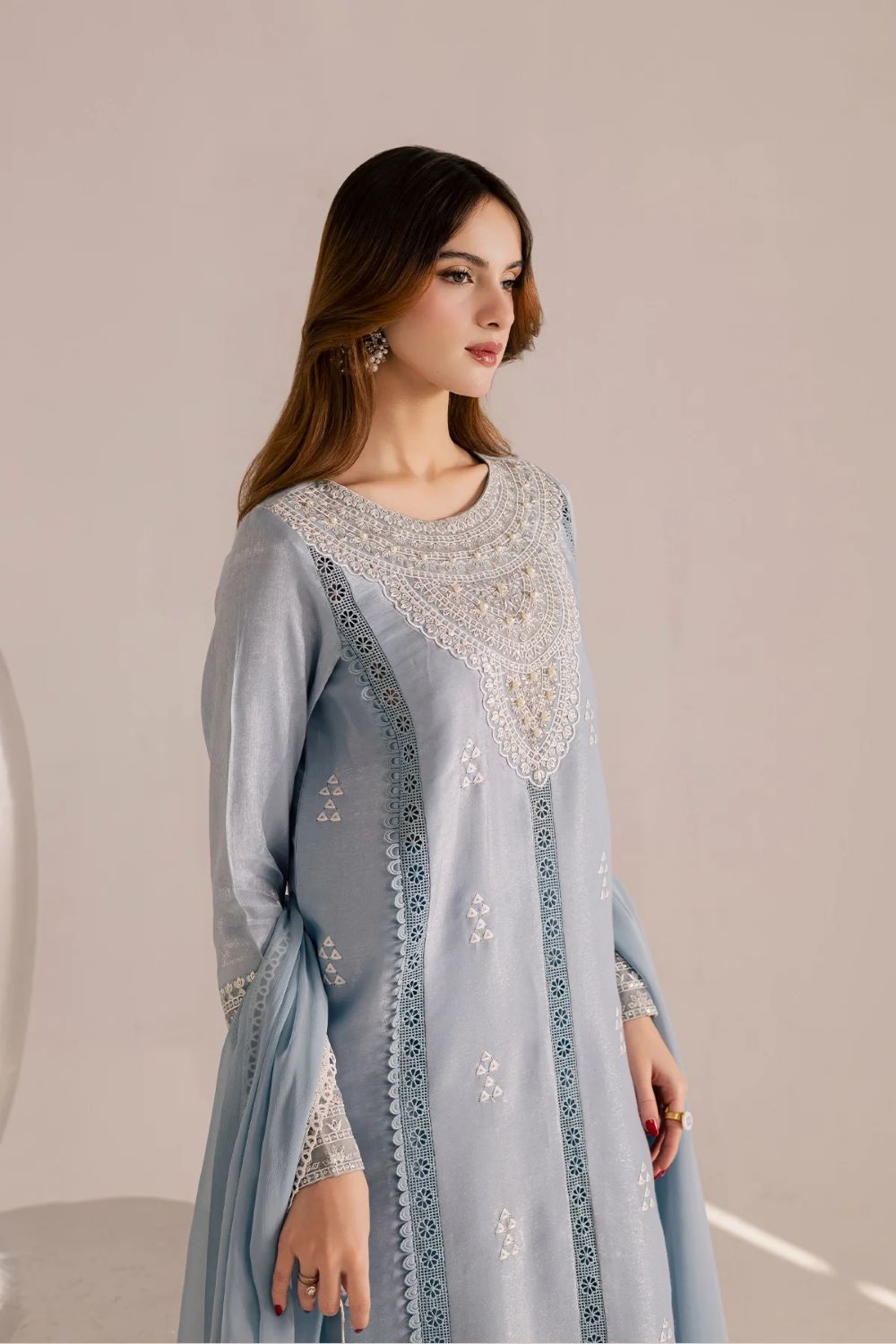 Vanya | Premium Silk/Chiffon 3pc Set - RE-25 | Ready to wear - Image 5
