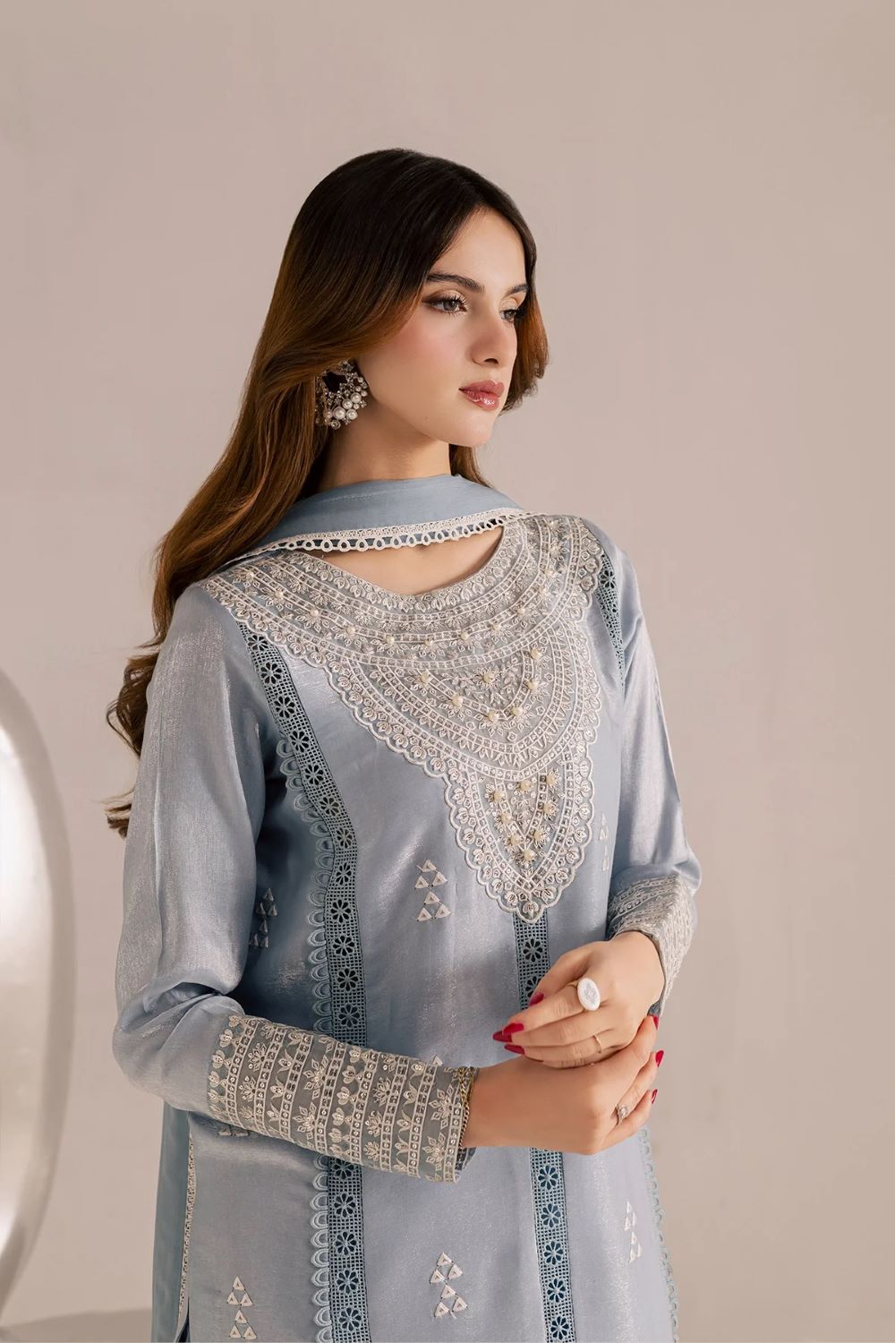 Vanya | Premium Silk/Chiffon 3pc Set - RE-25 | Ready to wear - Image 6