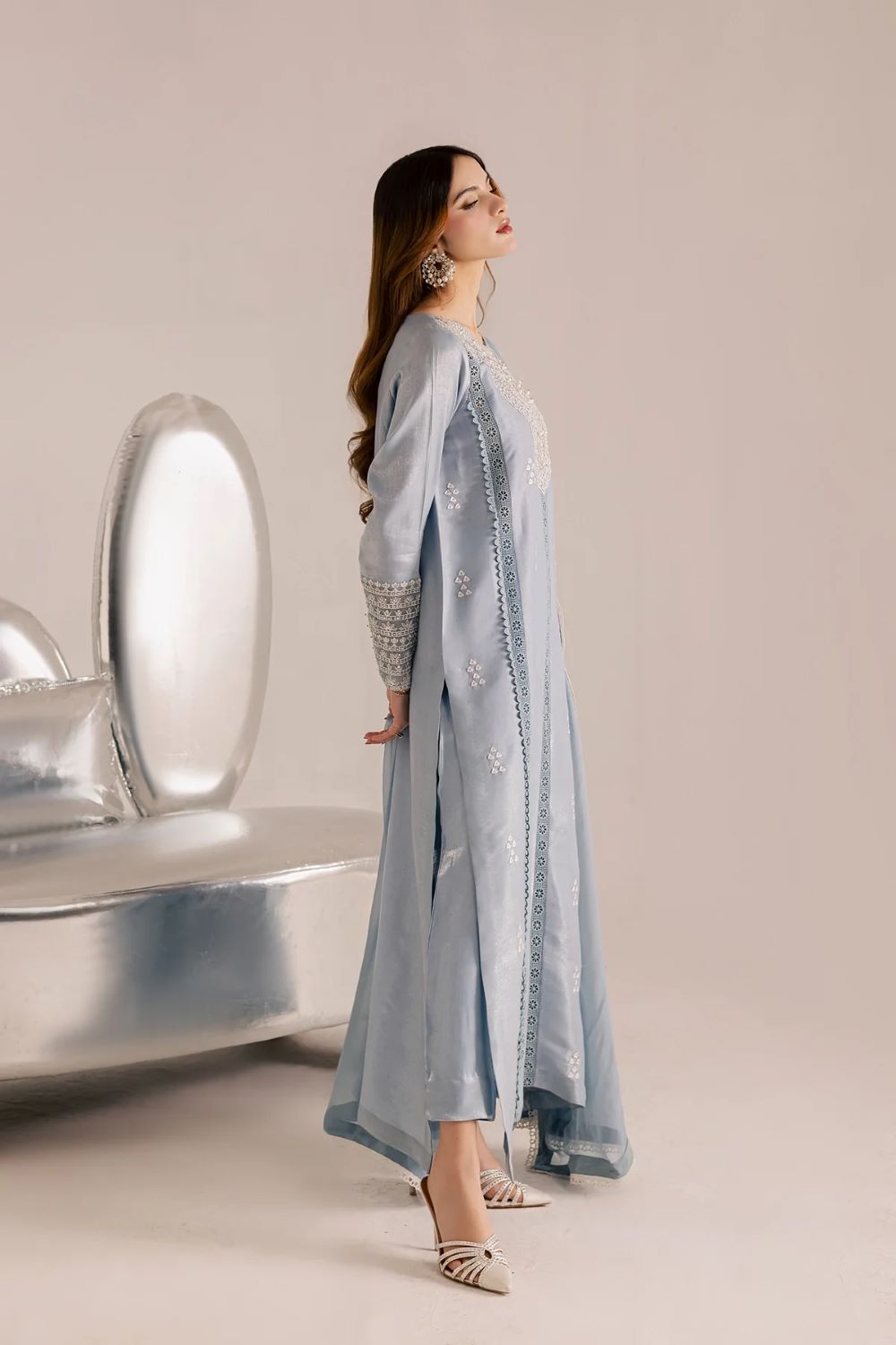 Vanya | Premium Silk/Chiffon 3pc Set - RE-25 | Ready to wear - Image 7
