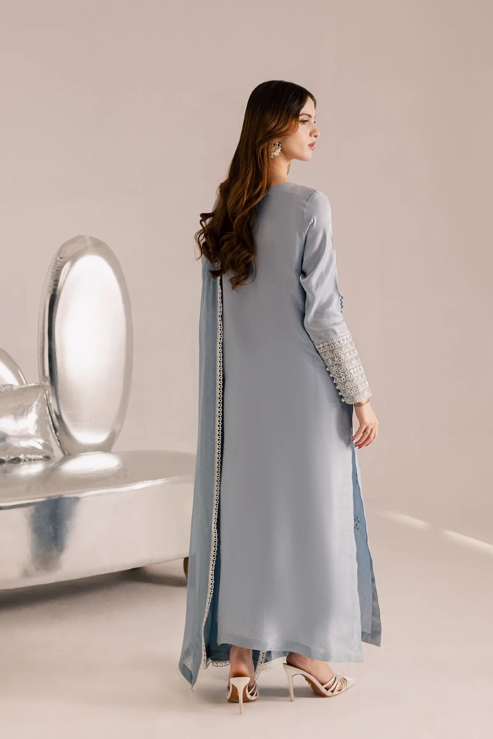 Vanya | Premium Silk/Chiffon 3pc Set - RE-25 | Ready to wear - Image 8