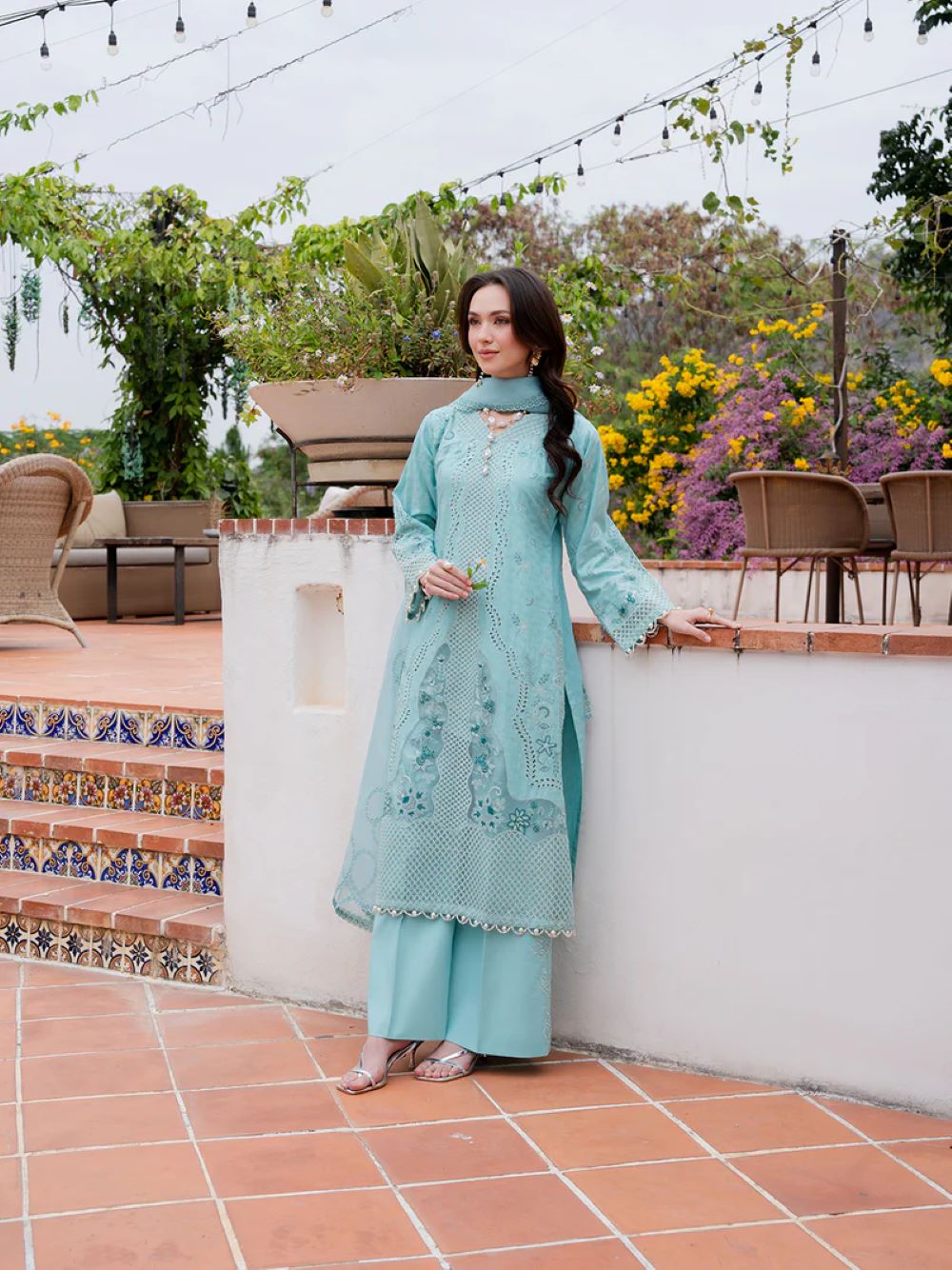 ALLY'S | Jacquard chikankari Kurta Set | AL-1119 SEOL | Ready to wear - Image 2
