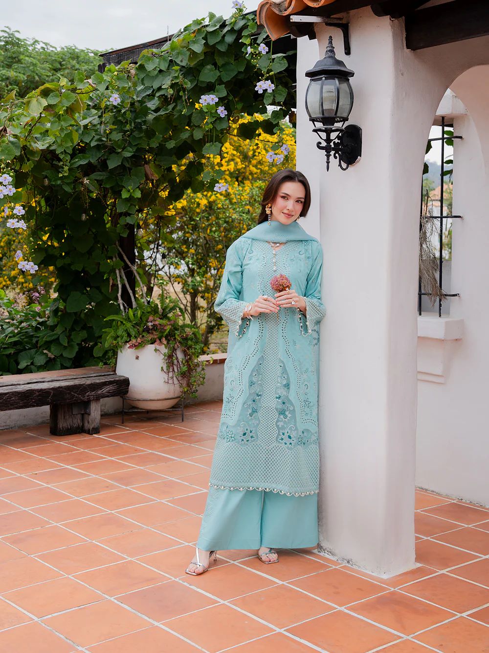 ALLY'S | Jacquard chikankari Kurta Set | AL-1119 SEOL | Ready to wear - Image 3