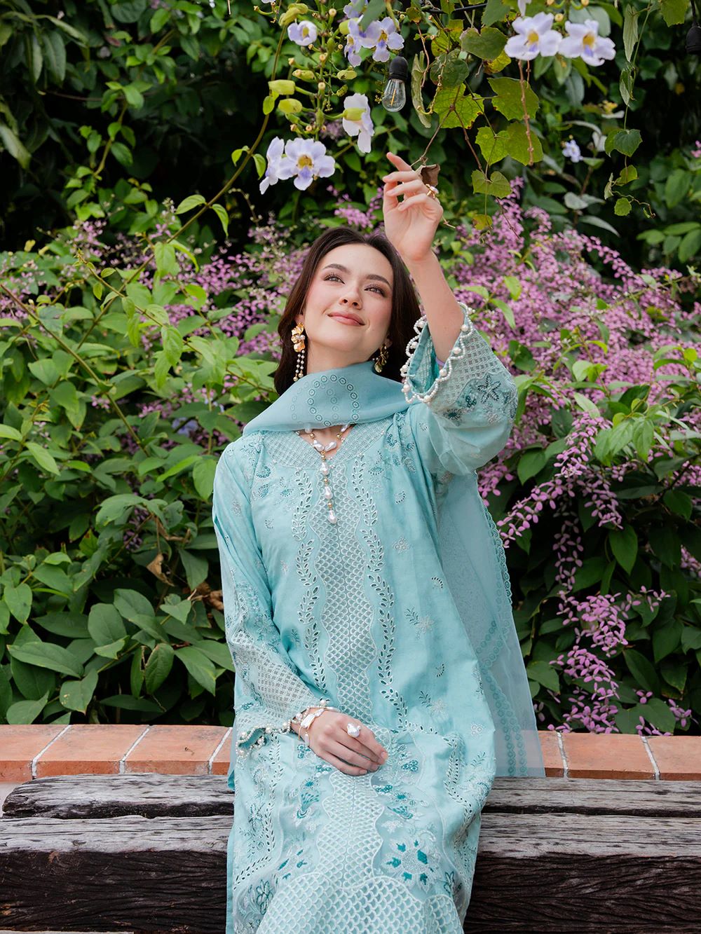 ALLY'S | Jacquard chikankari Kurta Set | AL-1119 SEOL | Ready to wear - Image 4