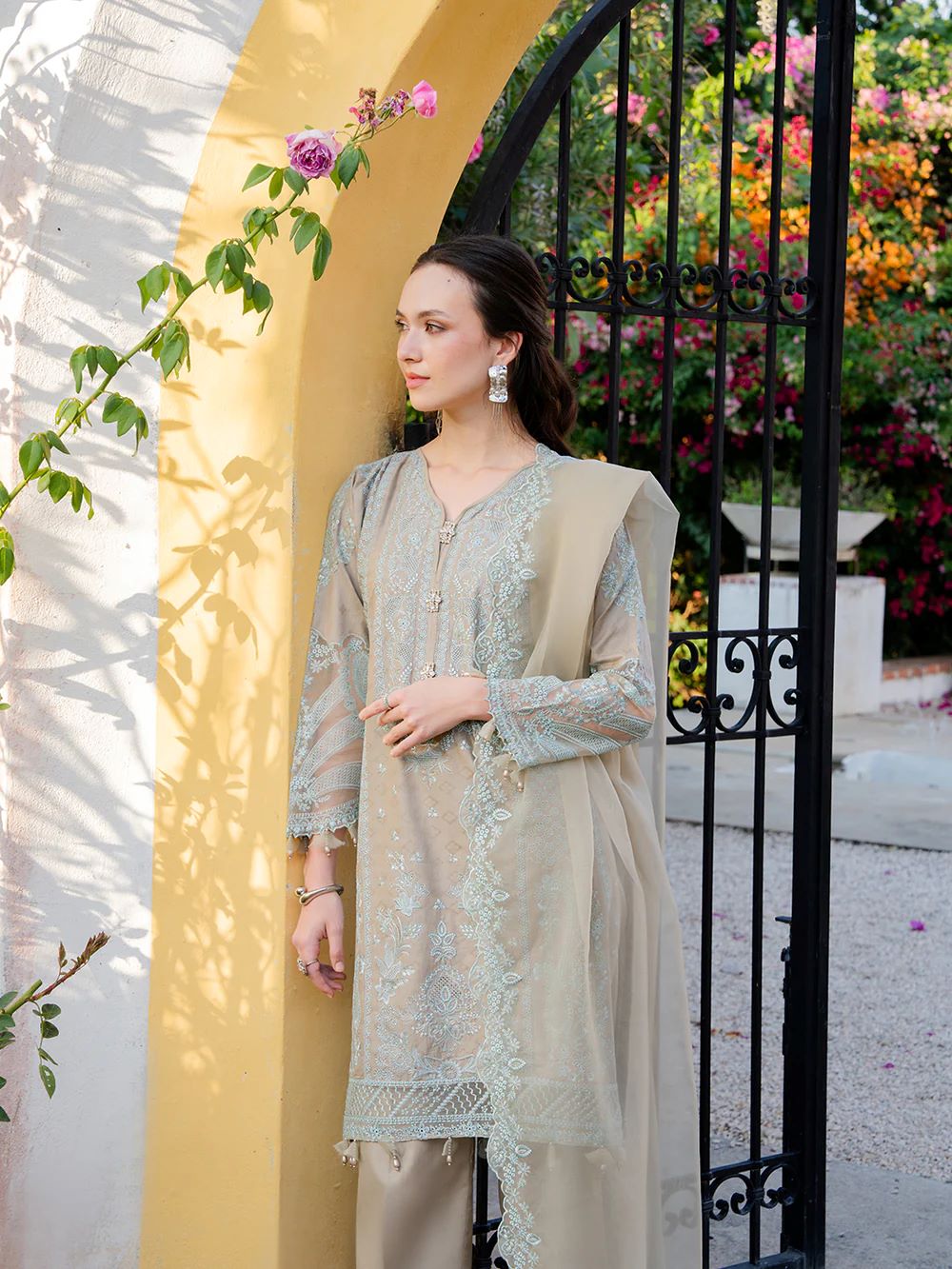 ALLY'S | Jacquard chikankari Kurta Set | AL-1122 DASHI | Ready to wear - Image 2