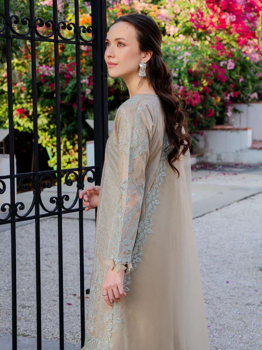 ALLY'S | Jacquard chikankari Kurta Set | AL-1122 DASHI | Ready to wear - Image 4