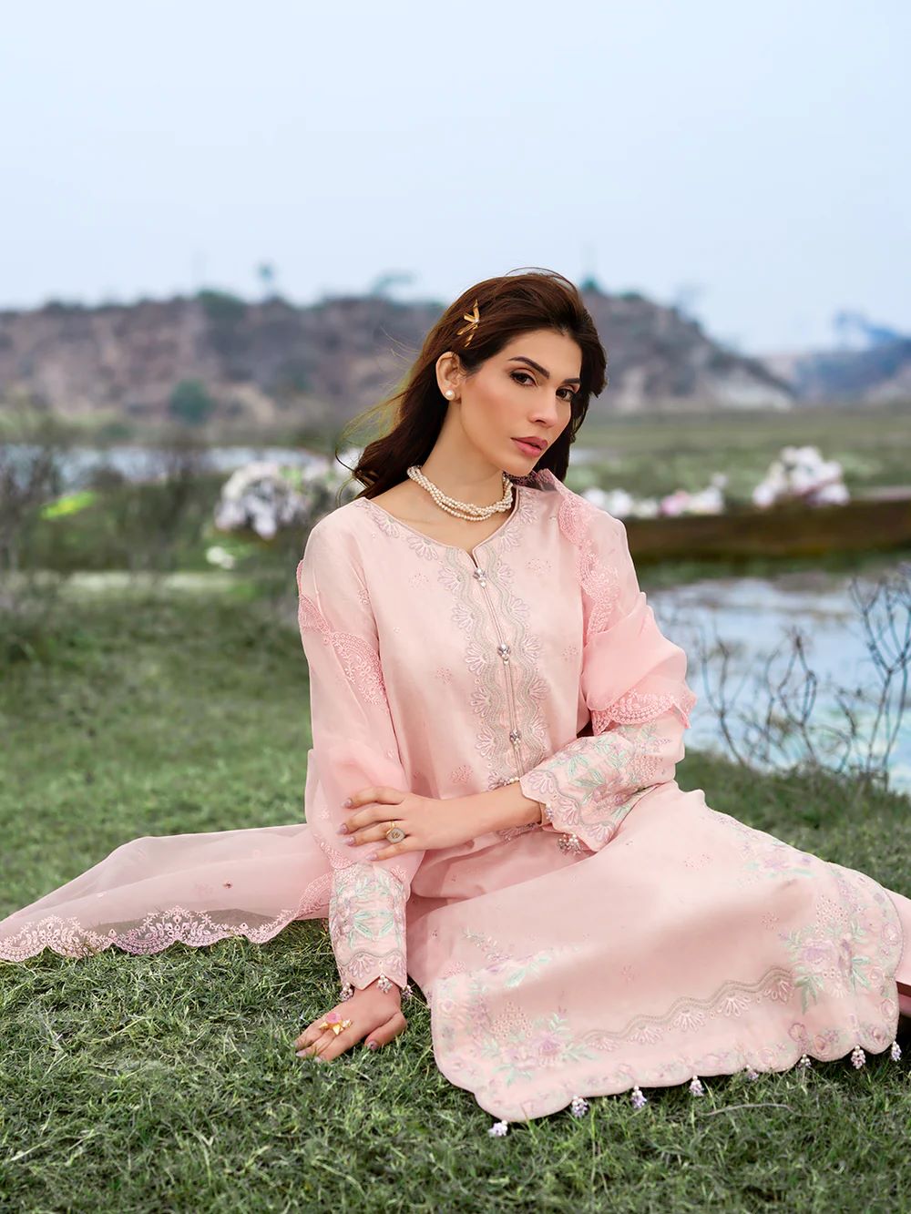 ALLY'S | Jacquard Kurta Set | AL-1170 POLENE | Ready to wear - Image 4