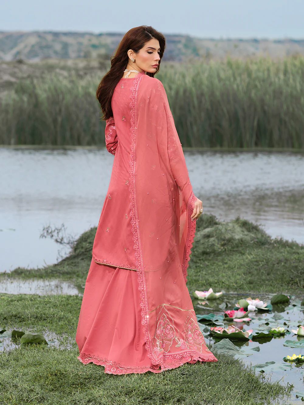ALLY'S | Jacquard Kurta Set | AL-1171 PINKI | Ready to wear - Image 4