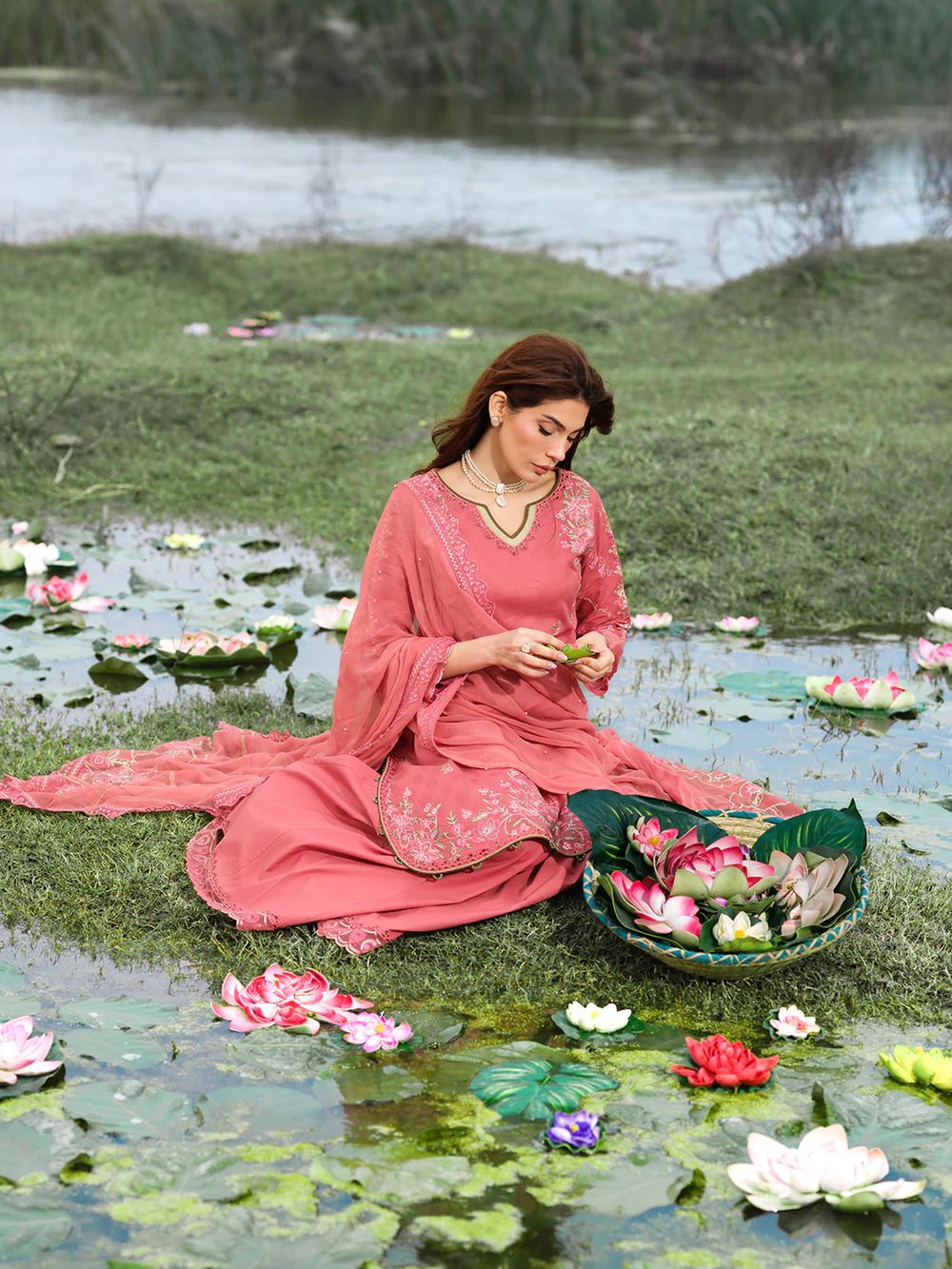 ALLY'S | Jacquard Kurta Set | AL-1171 PINKI | Ready to wear - Image 5