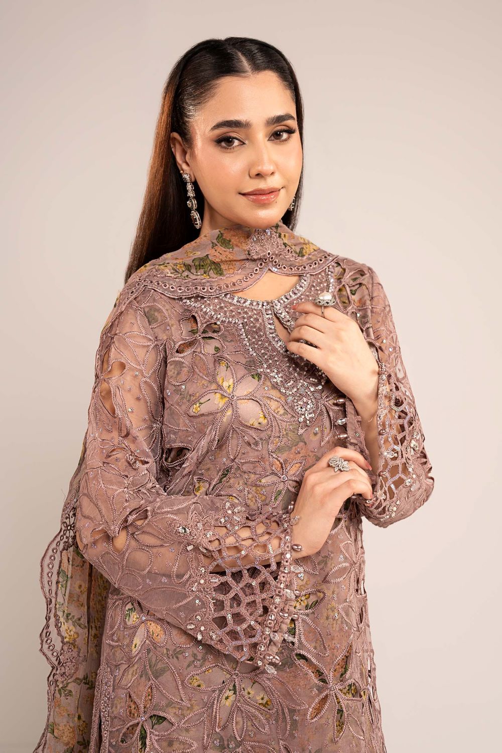 Maria.B | 3 Piece Embroidered Organza Suit | SF-EF26-03 | Ready to wear - Image 3