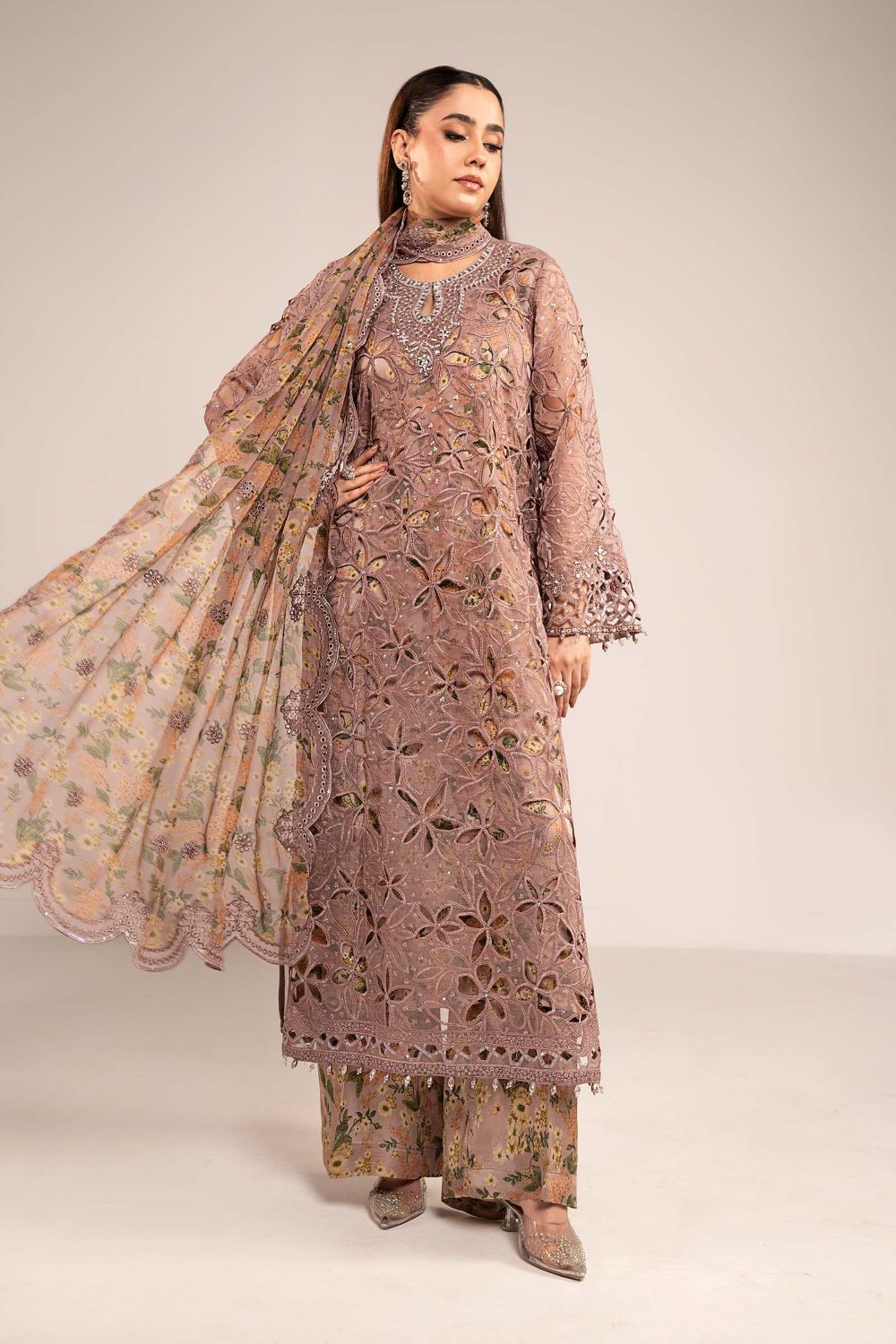 Maria.B | 3 Piece Embroidered Organza Suit | SF-EF26-03 | Ready to wear - Image 6