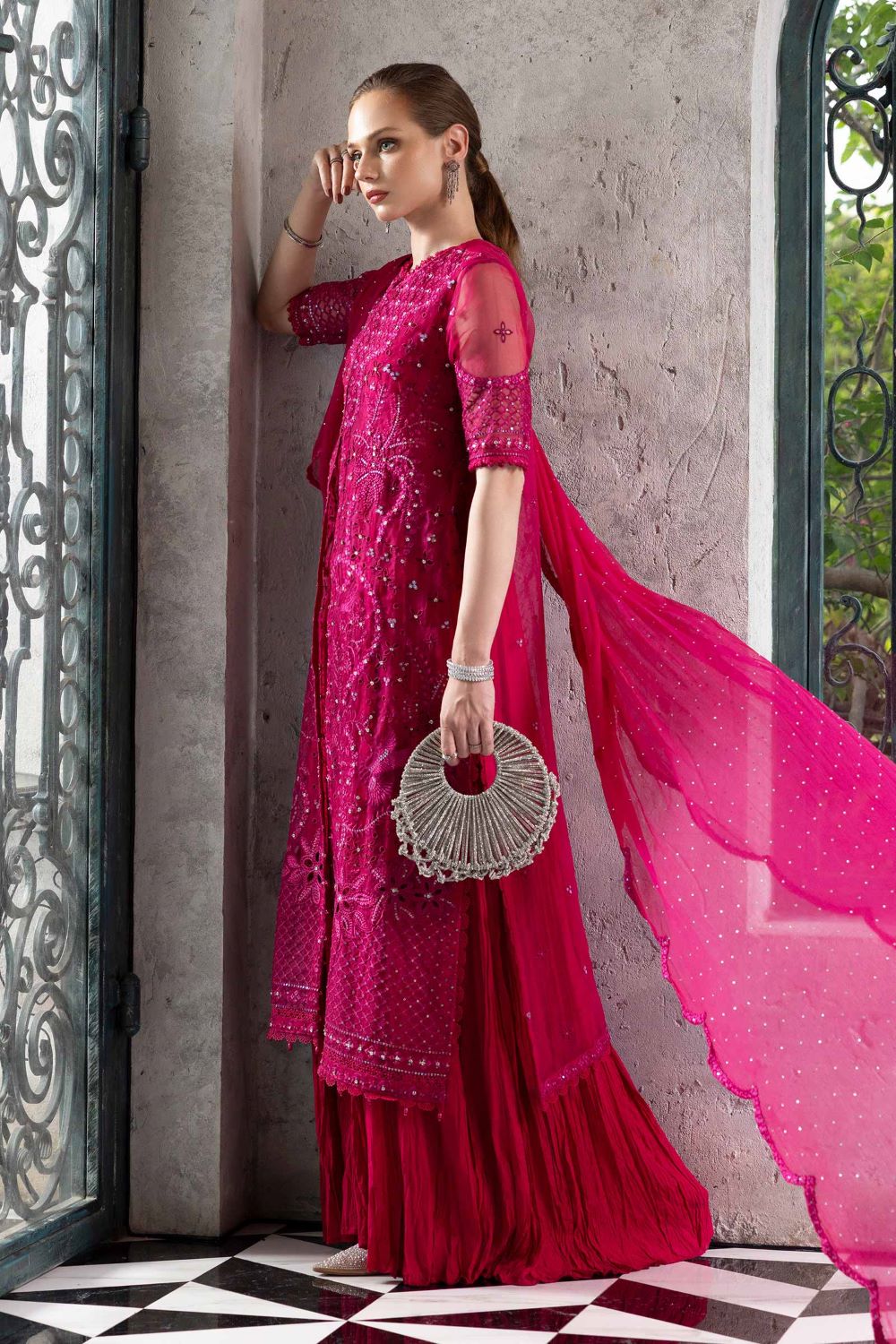 Maria.B | 3 Piece Embroidered Organza Suit | SF-EF26-53 | Ready to wear - Image 8