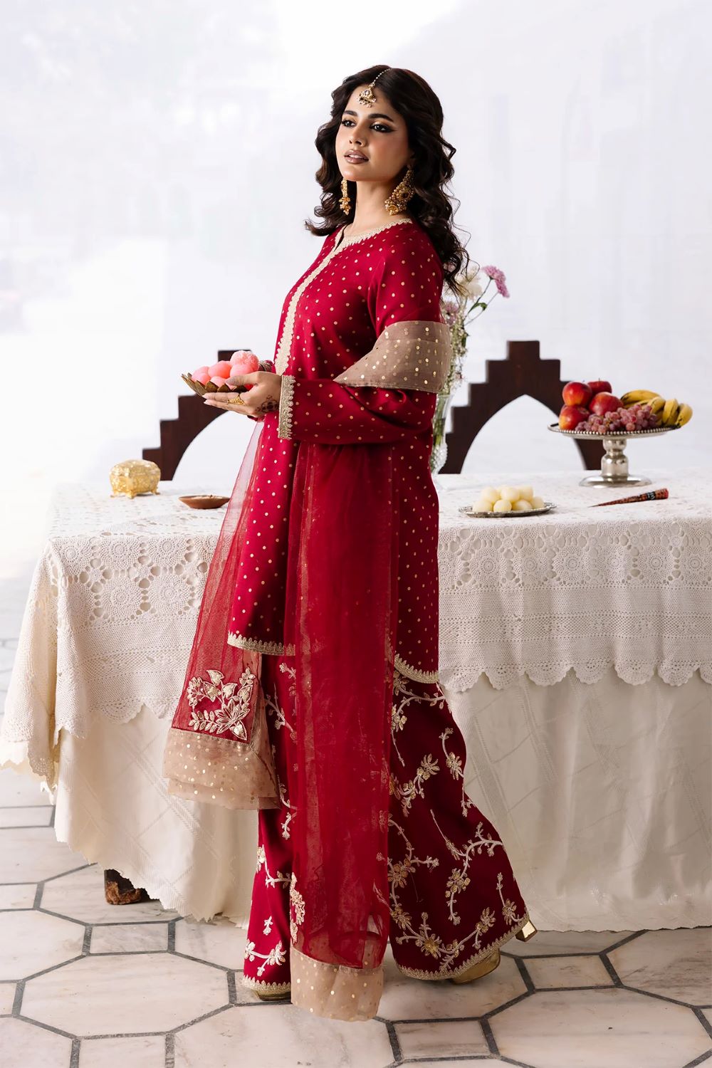 Charizma | 3-PC Embroidered Raw-Silk Suit CMA-6-353 | Ready To Wear - Image 3
