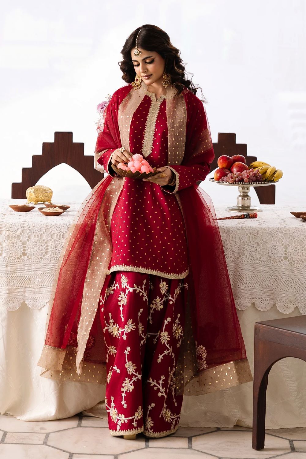 Charizma | 3-PC Embroidered Raw-Silk Suit CMA-6-353 | Ready To Wear - Image 5