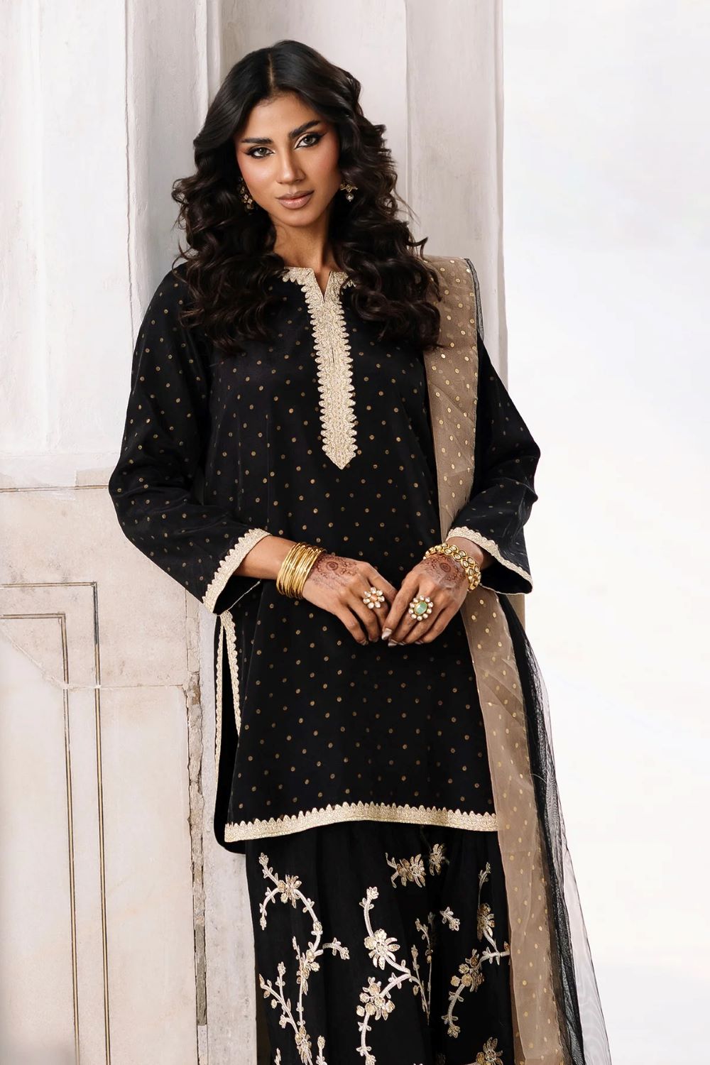 Charizma | 3-PC Embroidered Raw-Silk Suit CMA-6-351 | Ready To Wear - Image 2