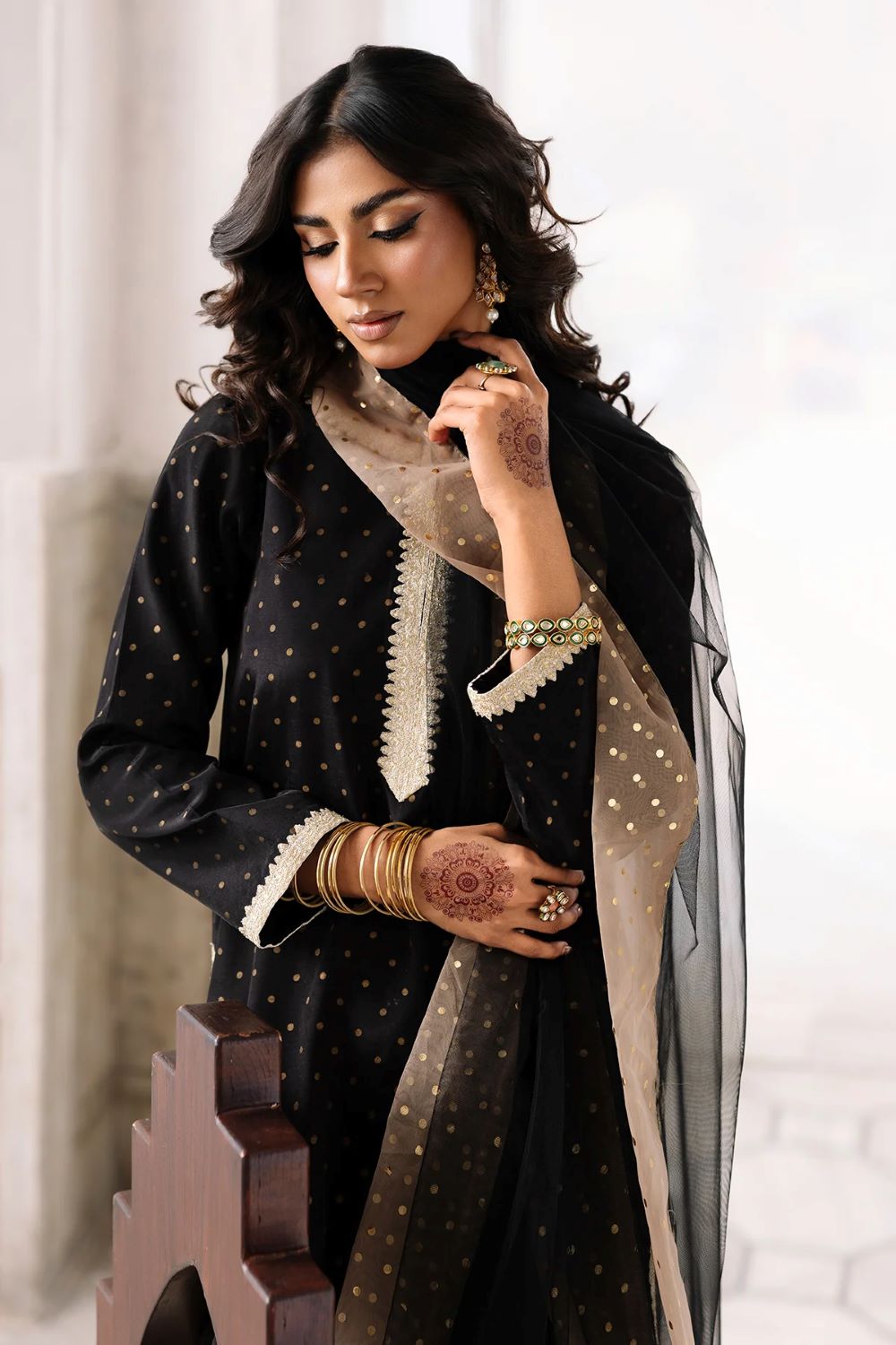 Charizma | 3-PC Embroidered Raw-Silk Suit CMA-6-351 | Ready To Wear - Image 6