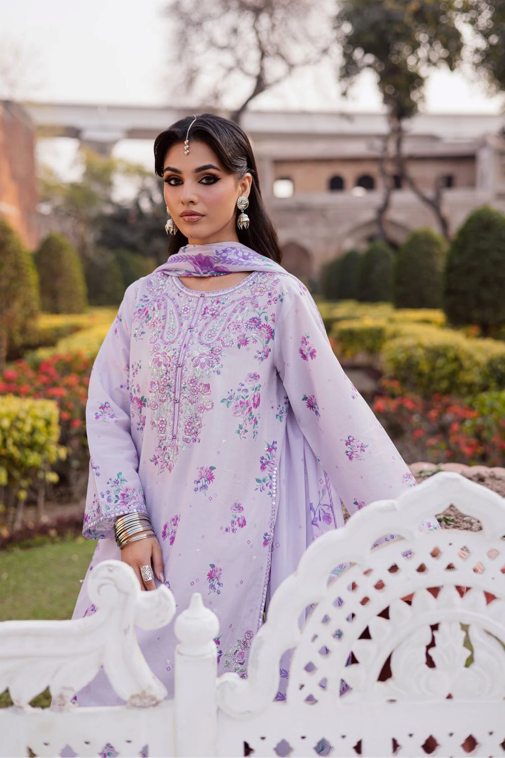 Batik | Morticia Lilac 3Pc - Festive Eid Prints | Ready to wear - Image 4