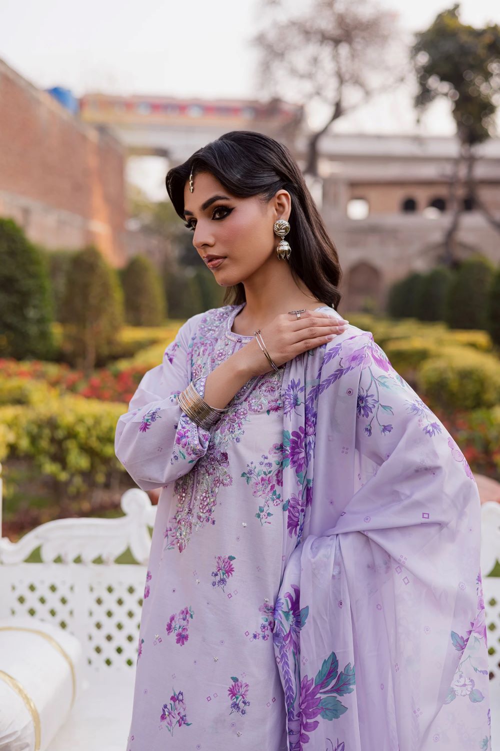 Batik | Morticia Lilac 3Pc - Festive Eid Prints | Ready to wear - Image 5