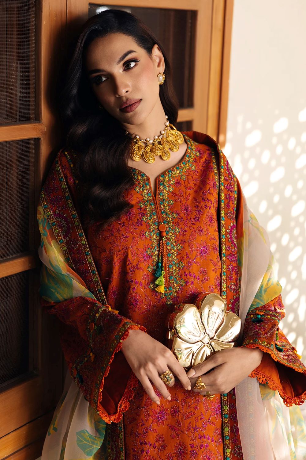 Charizma | 3-PC Embroidered Lawn Collection ED6-03 | Ready To Wear - Image 4