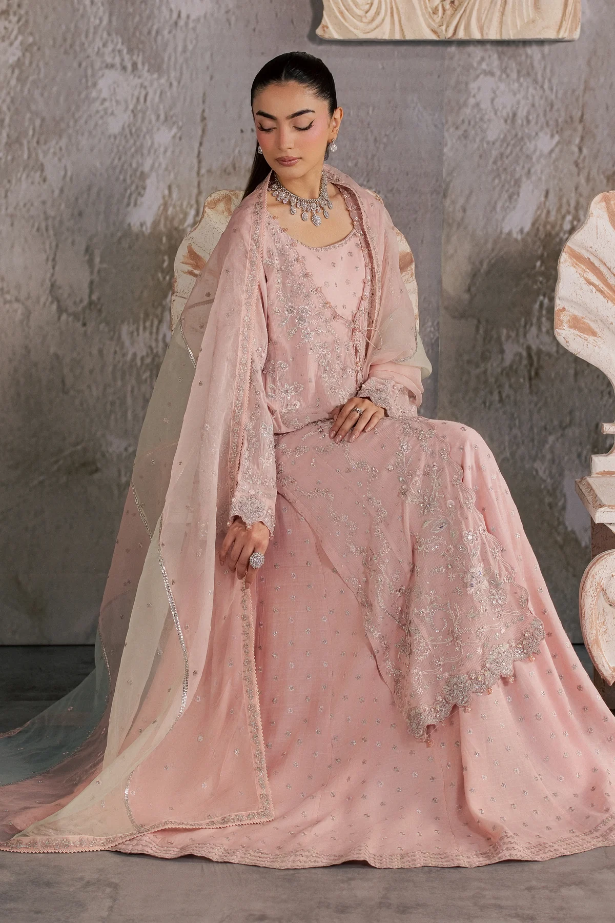Batik | Powder Mist 3Pc - Festive Luxe Pret | Ready to wear - Image 2